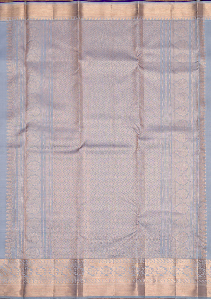 Light Grey Gold Zariwork Pure Silk Saree