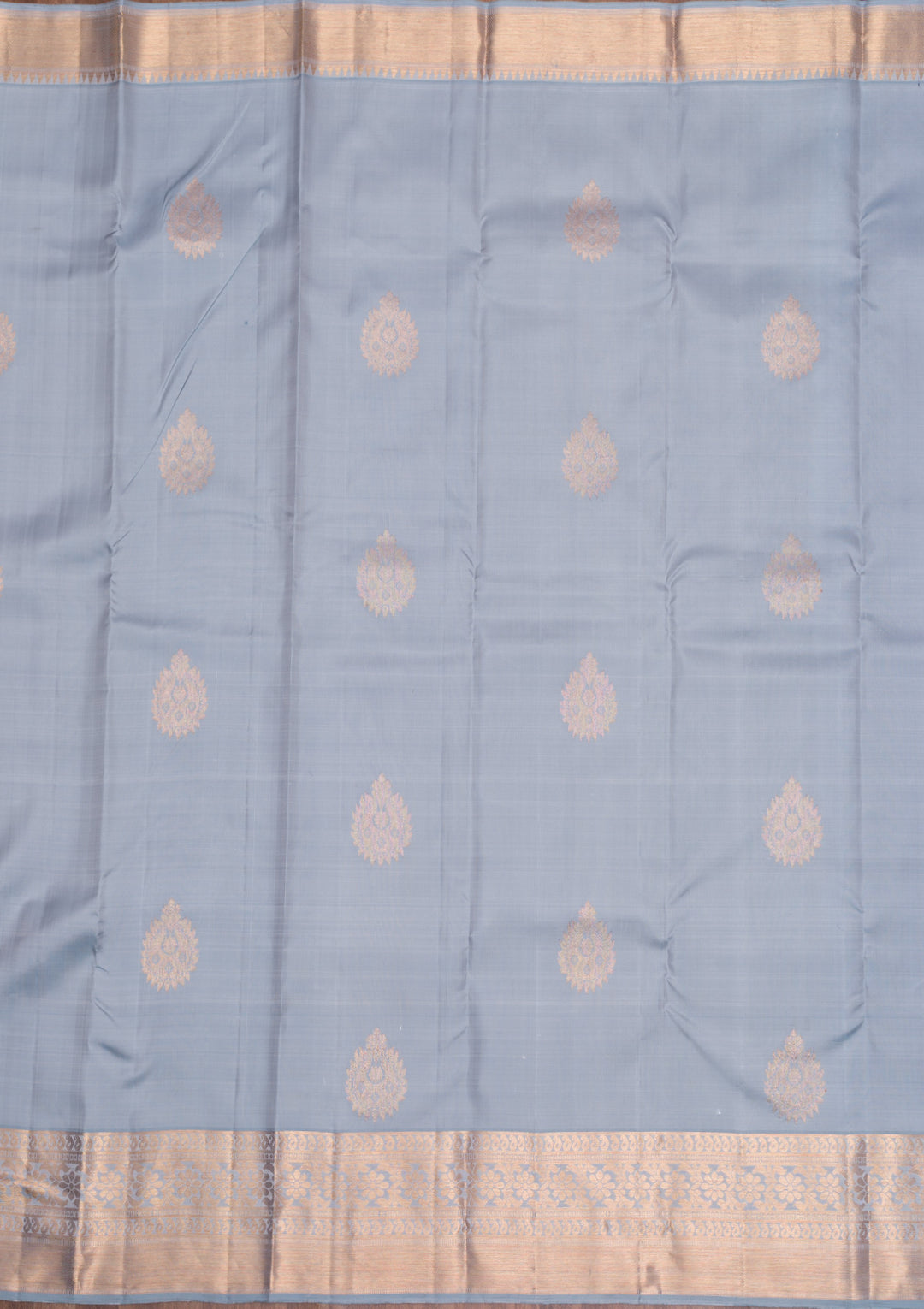 Light Grey Gold Zariwork Pure Silk Saree