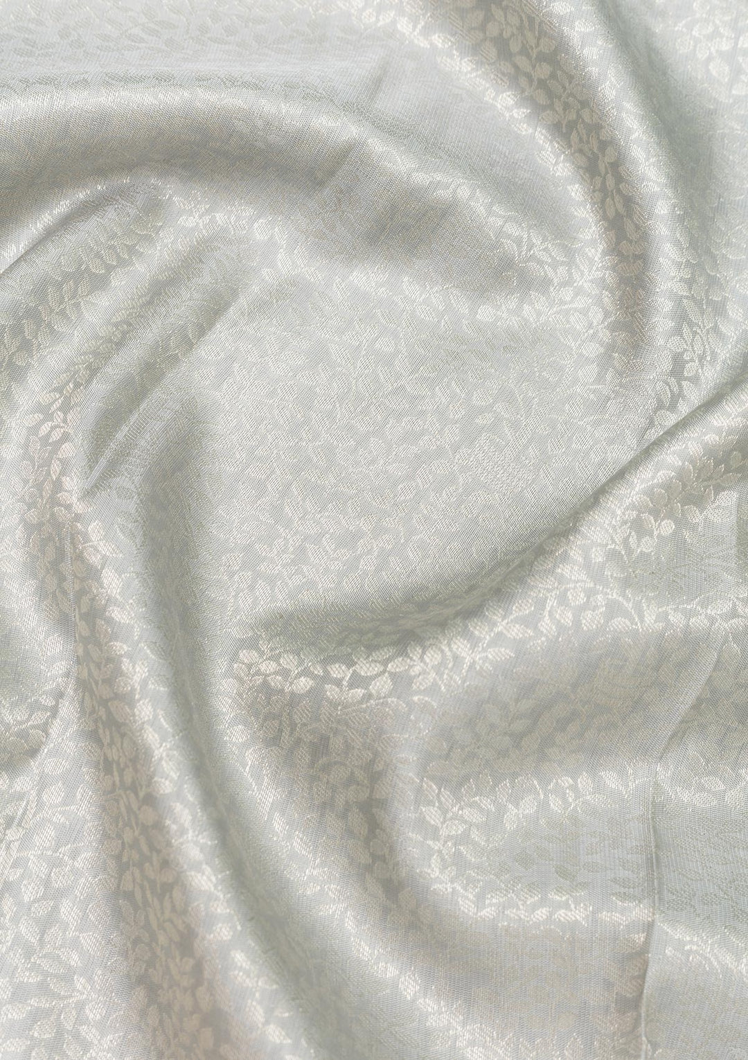 Light Grey Zariwork Banarasi Pure Silk Saree