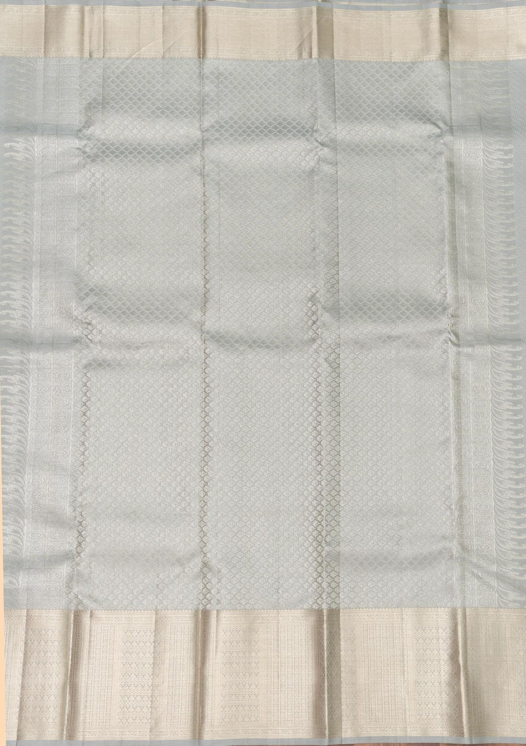Light Grey Zariwork Banarasi Pure Silk Saree