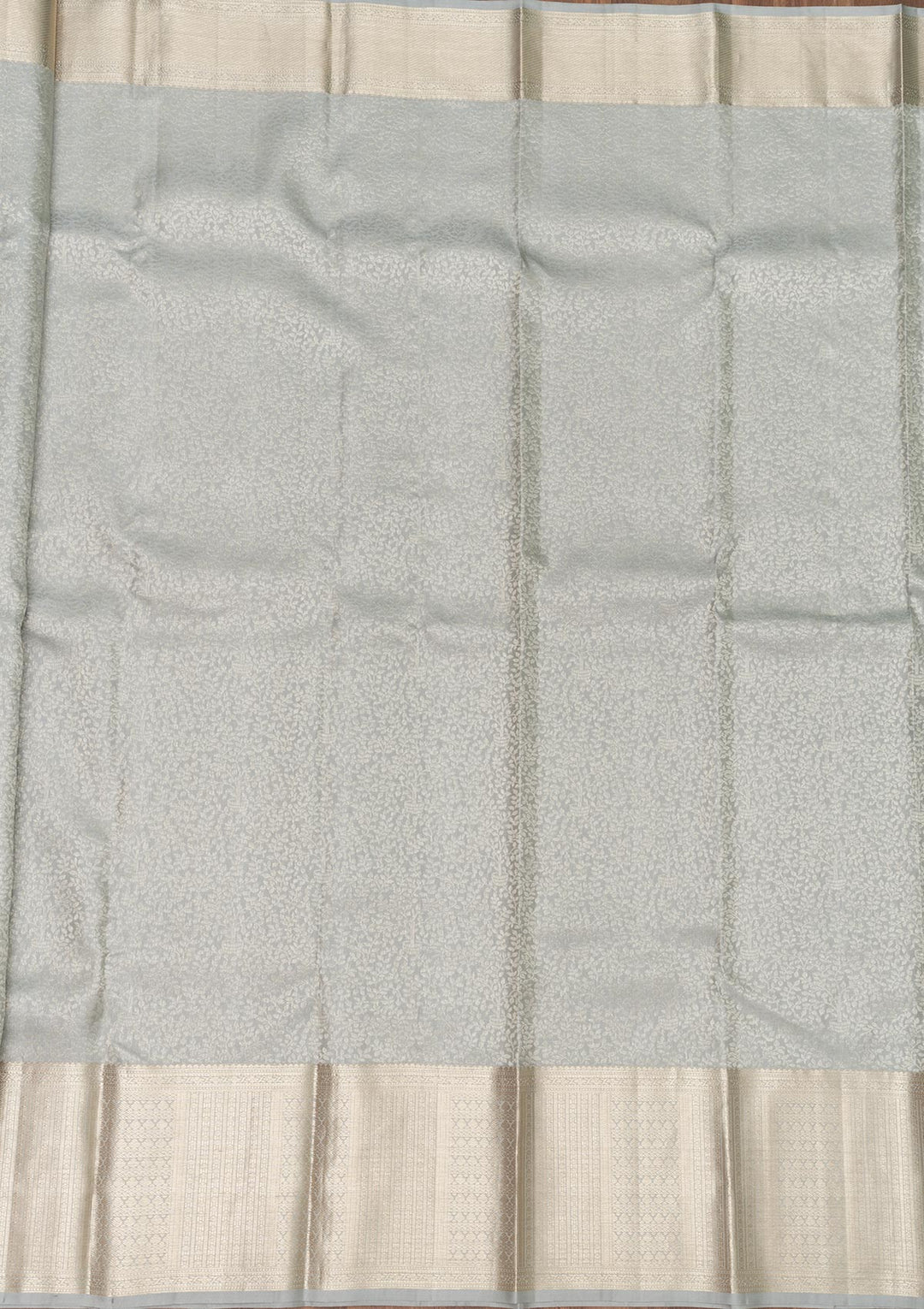 Light Grey Zariwork Banarasi Pure Silk Saree
