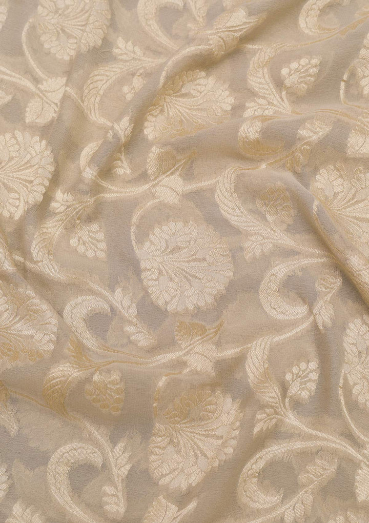 Light Grey Zariwork Pure Silk Saree