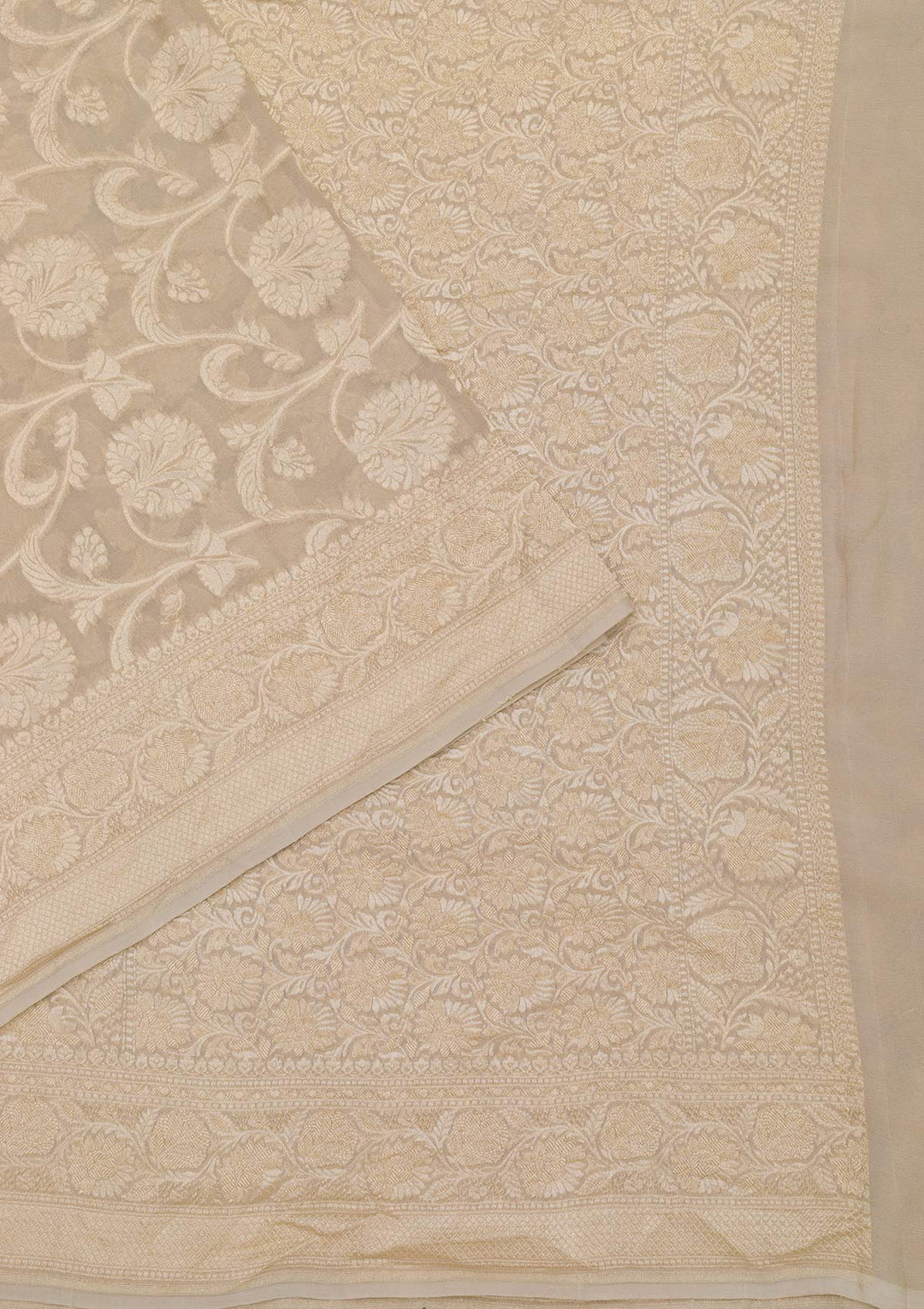 Light Grey Zariwork Pure Silk Saree