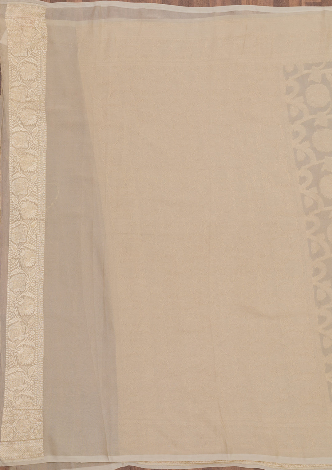 Light Grey Zariwork Pure Silk Saree