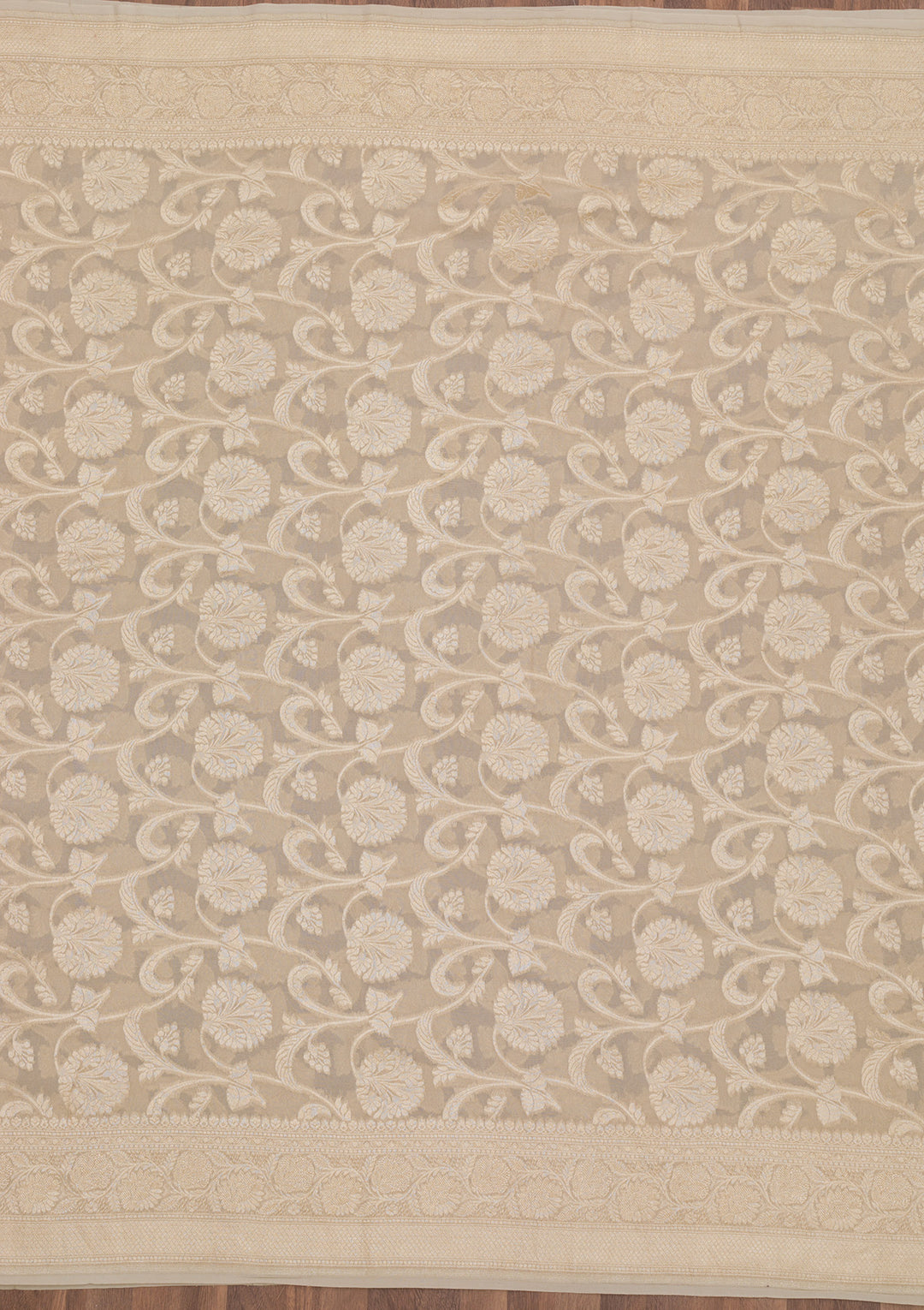 Light Grey Zariwork Pure Silk Saree