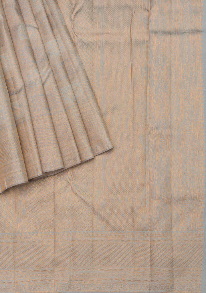 Light Grey Zariwork Pure Silk Saree