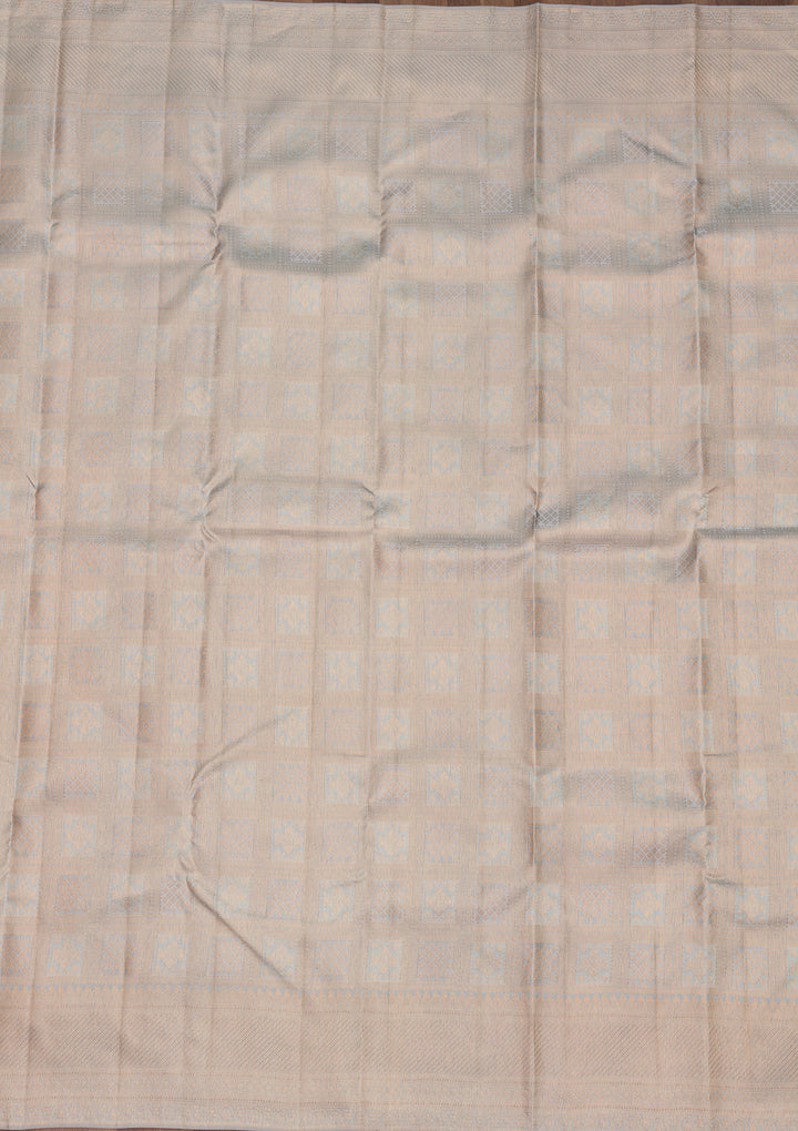 Light Grey Zariwork Pure Silk Saree