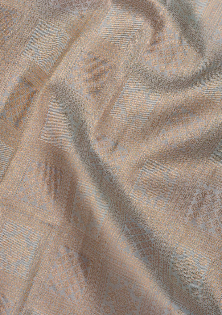 Light Grey Zariwork Pure Silk Saree