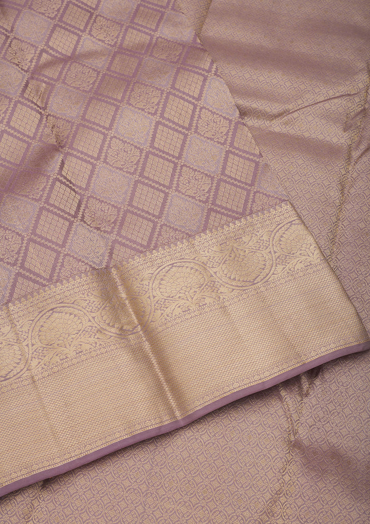 Light Grey Zariwork Pure Silk Saree