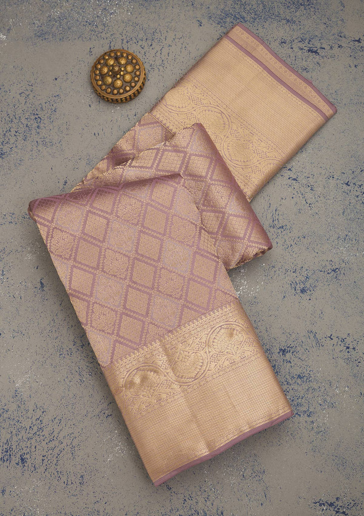 Light Grey Zariwork Pure Silk Saree