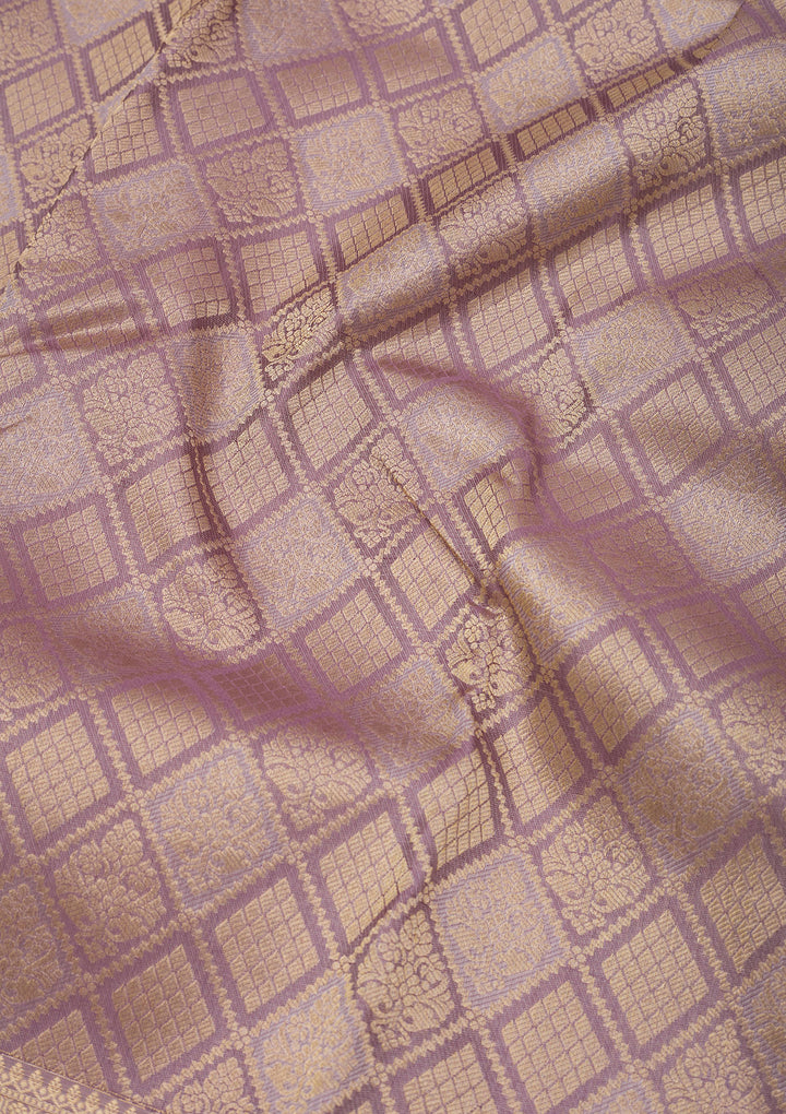 Light Grey Zariwork Pure Silk Saree