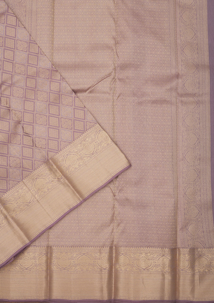 Light Grey Zariwork Pure Silk Saree