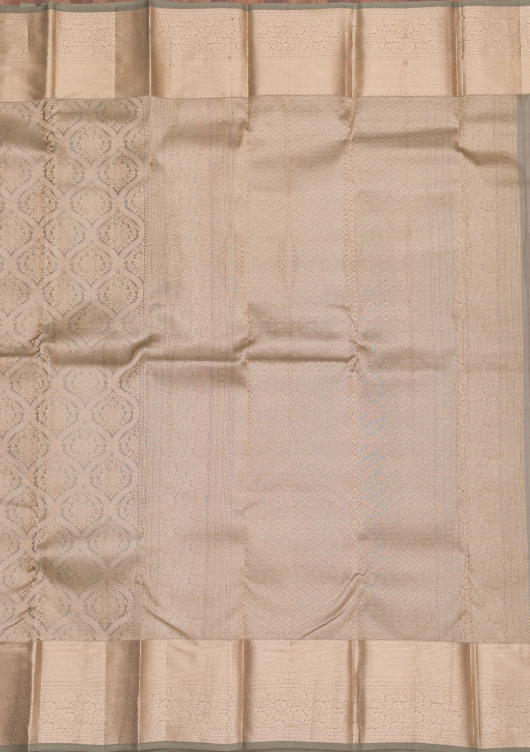 Light Grey Zariwork Pure Silk Saree