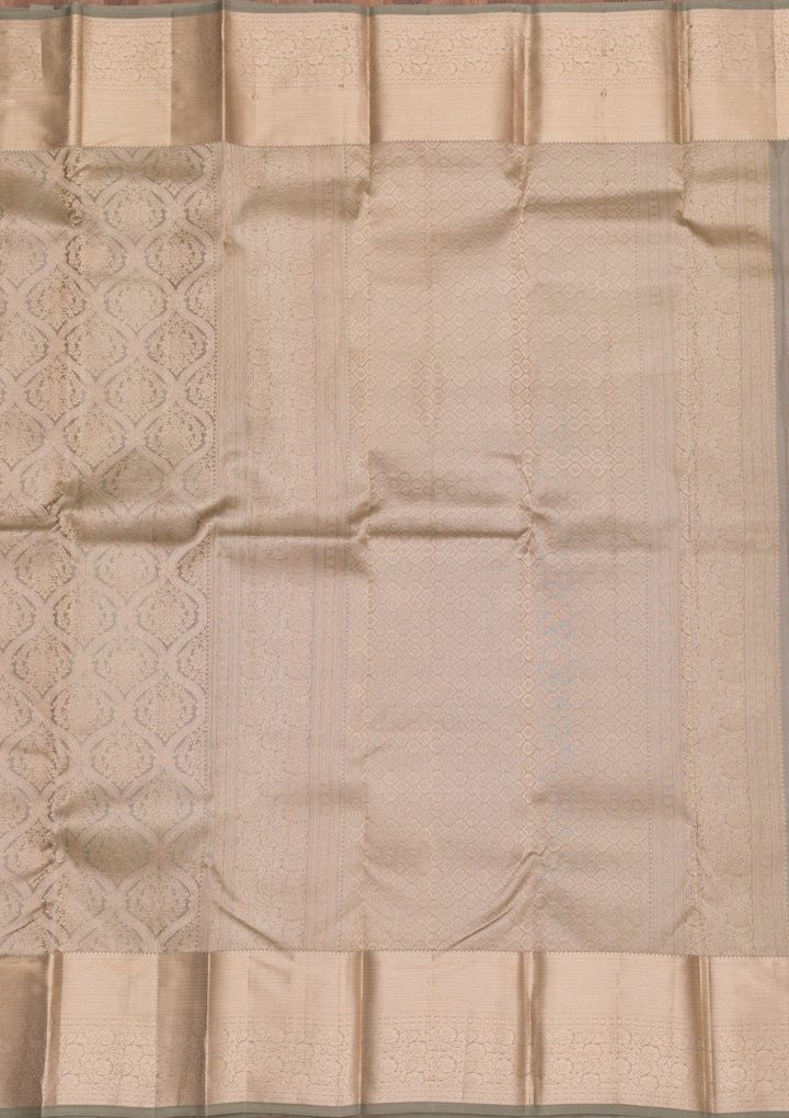 Light Grey Zariwork Pure Silk Saree