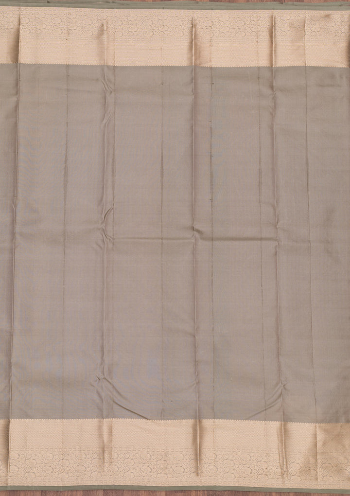 Light Grey Zariwork Pure Silk Saree