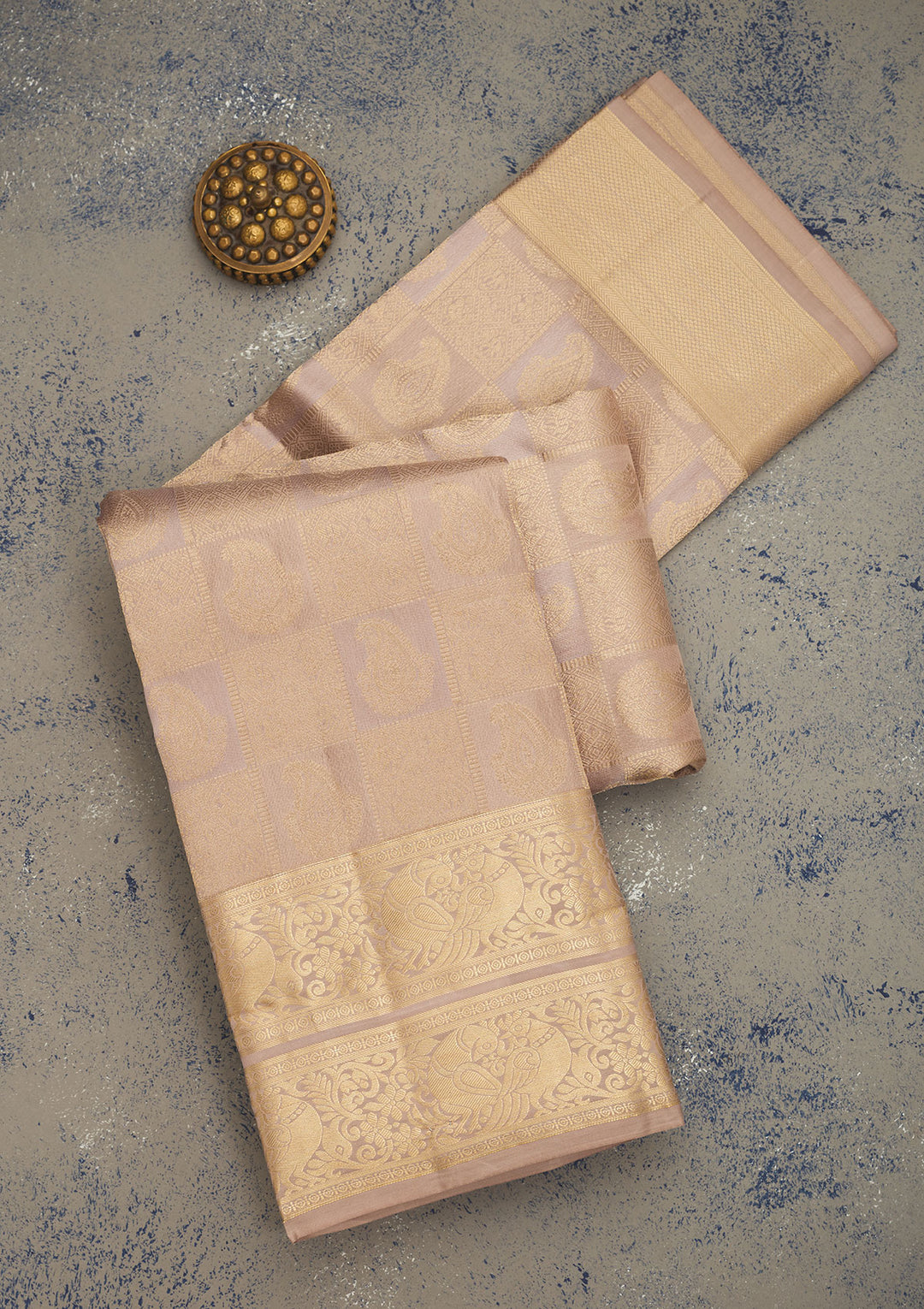 Light Grey Zariwork Pure Silk Saree