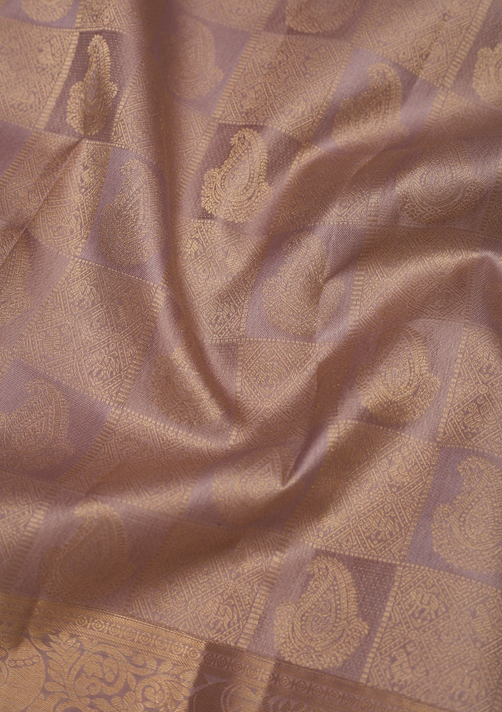Light Grey Zariwork Pure Silk Saree