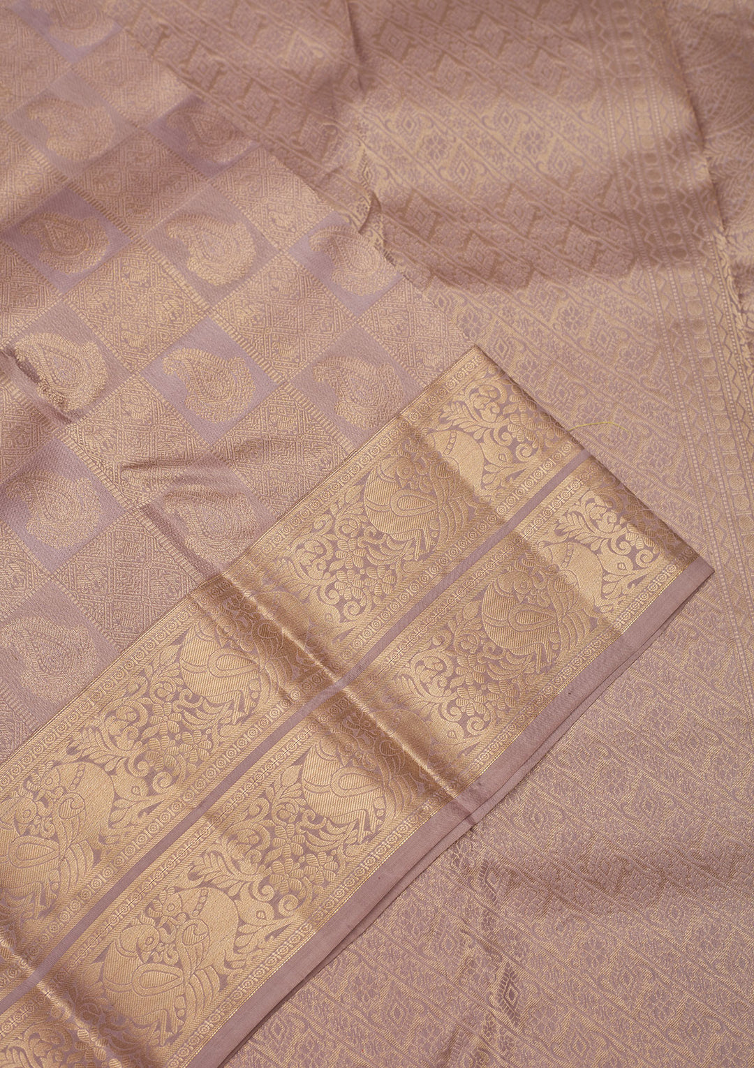 Light Grey Zariwork Pure Silk Saree