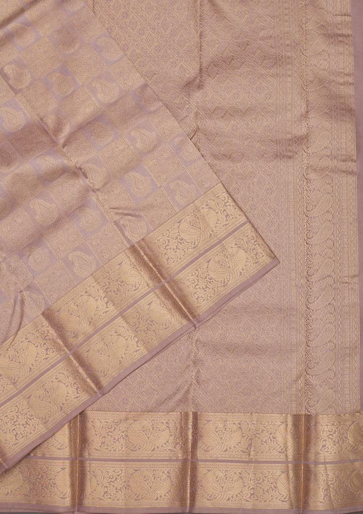 Light Grey Zariwork Pure Silk Saree