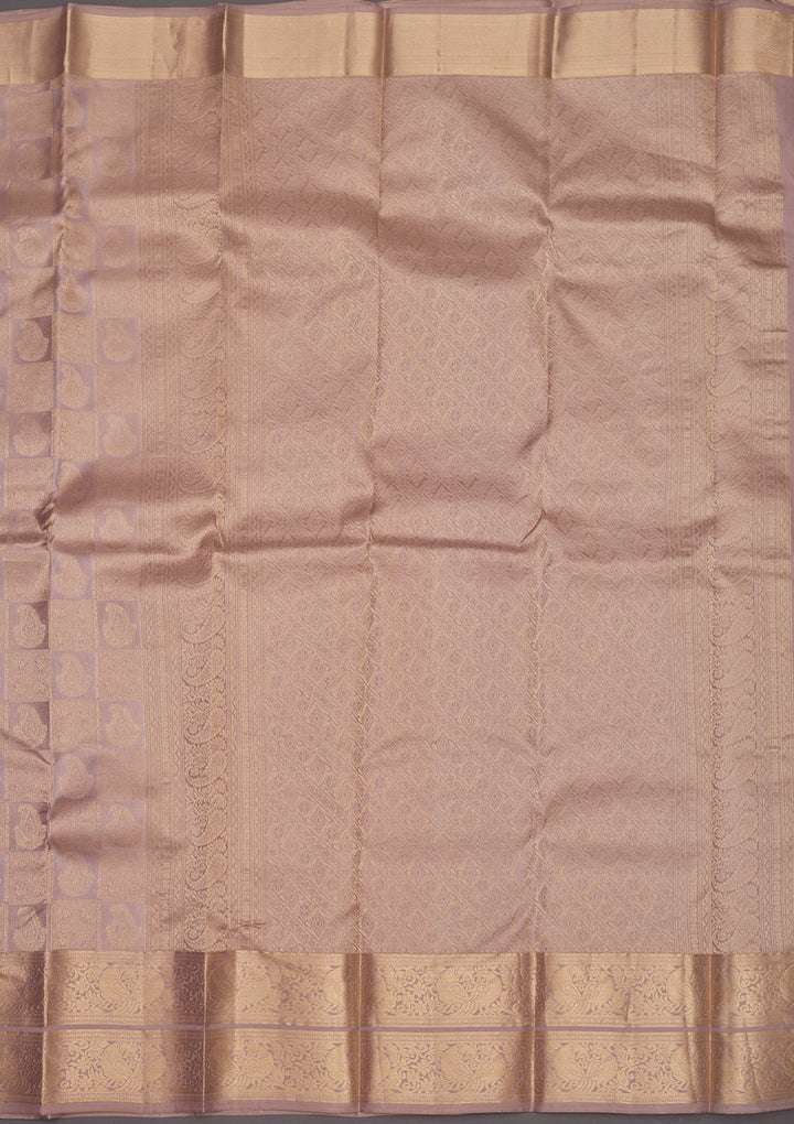 Light Grey Zariwork Pure Silk Saree