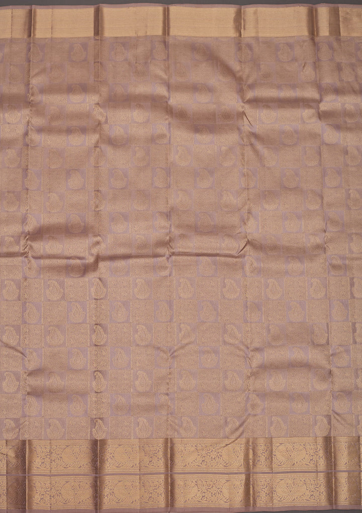 Light Grey Zariwork Pure Silk Saree