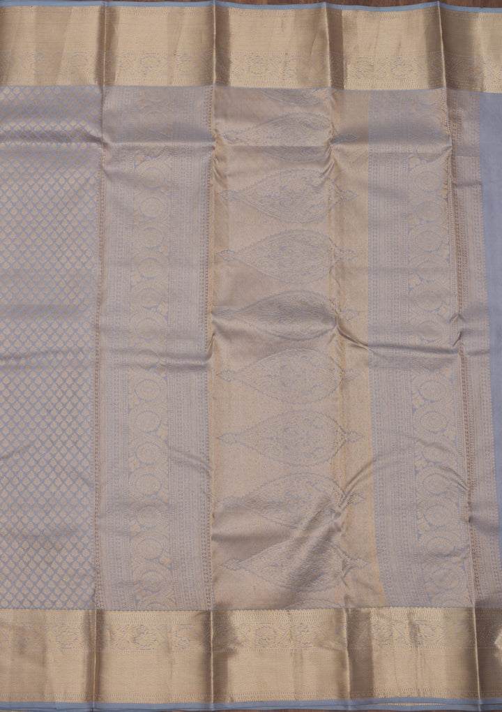 Light Grey Zariwork Pure Silk Saree