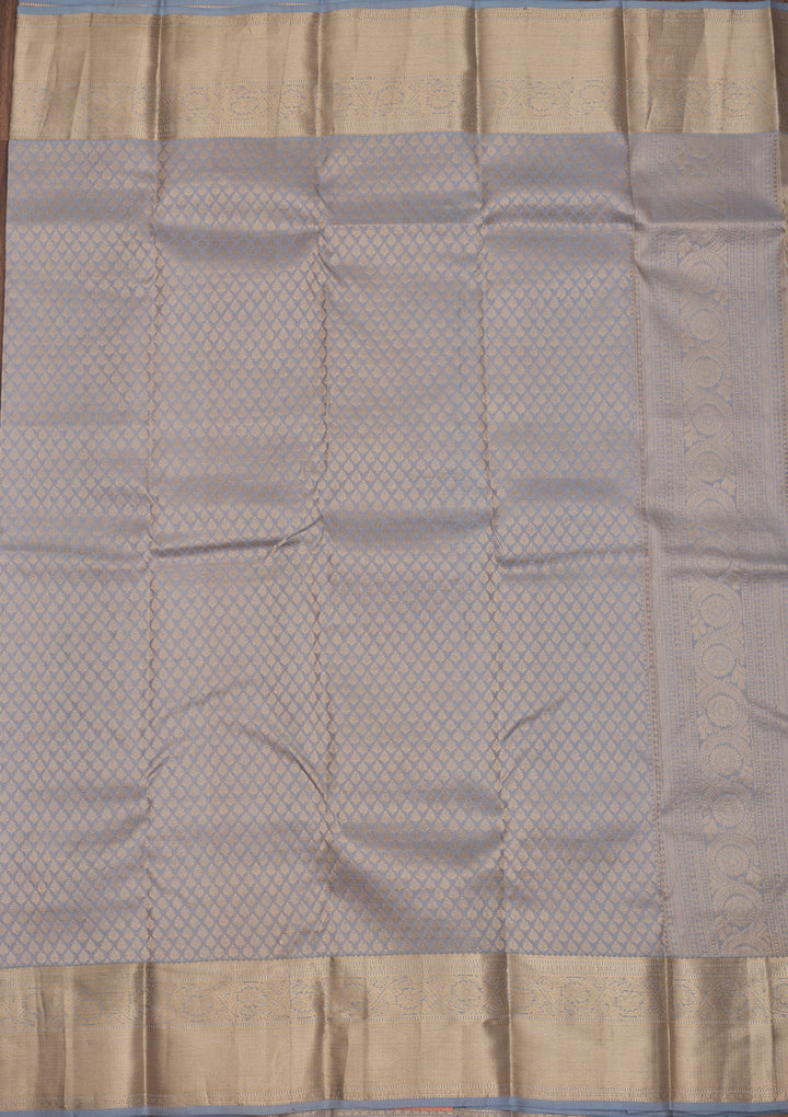 Light Grey Zariwork Pure Silk Saree