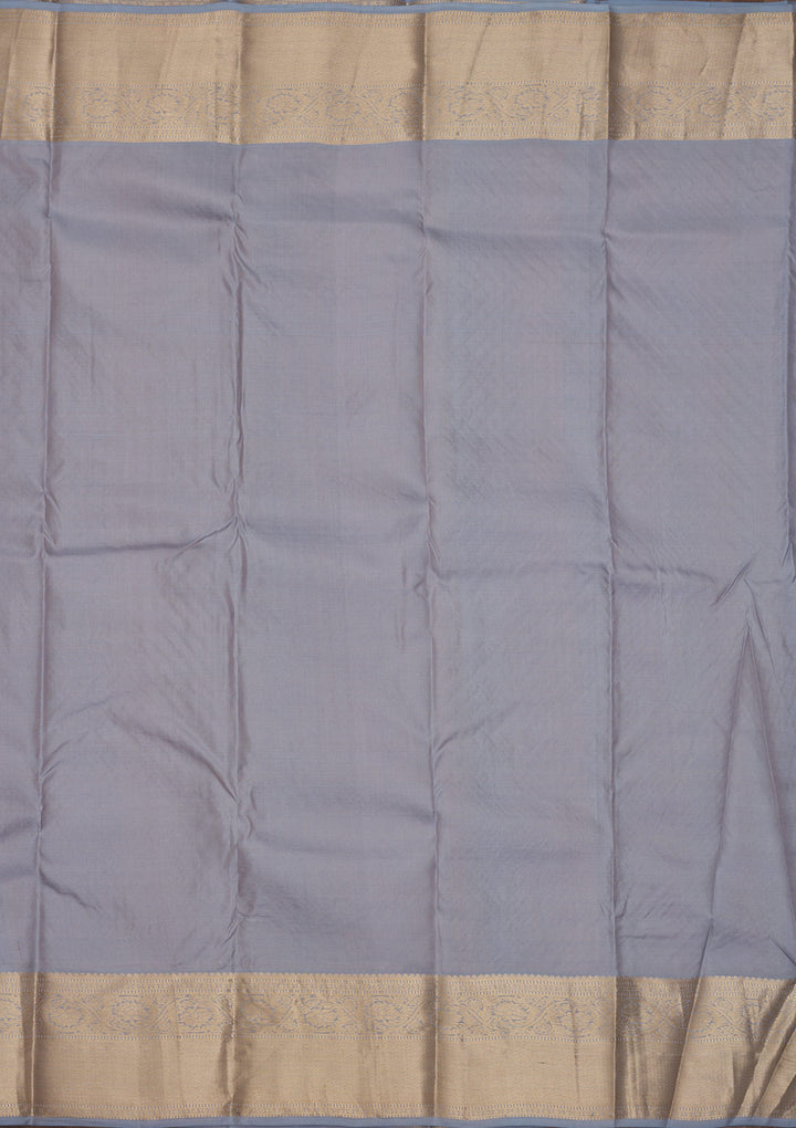 Light Grey Zariwork Pure Silk Saree