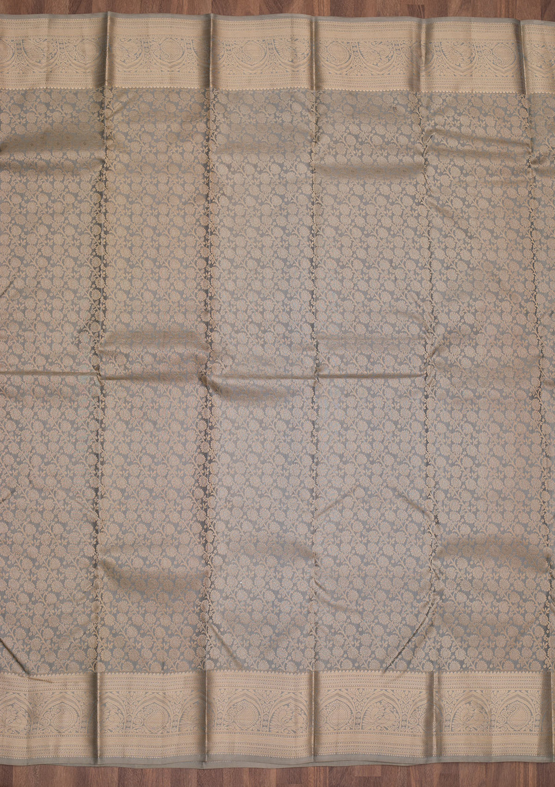Light Grey Zariwork Pure Silk Saree