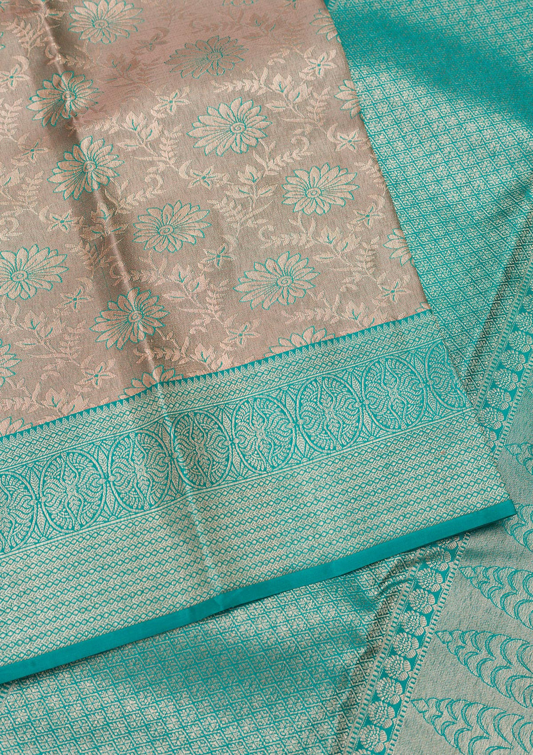 Light Grey Zariwork Pure Silk Saree