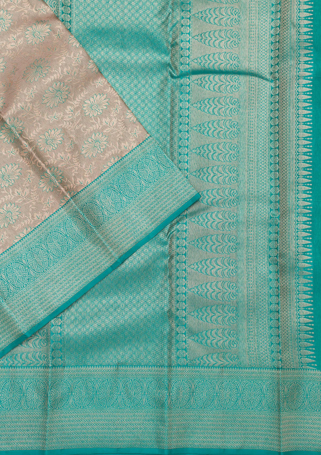 Light Grey Zariwork Pure Silk Saree