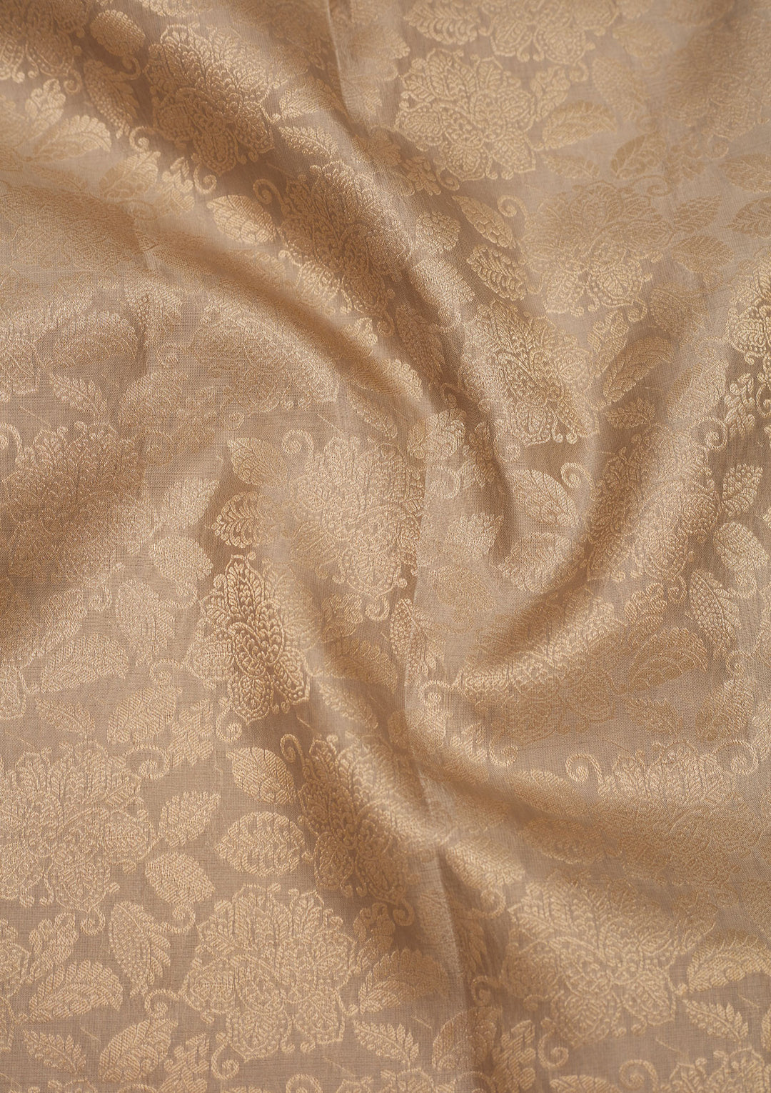 Light Brown Zariwork Pure Silk Saree