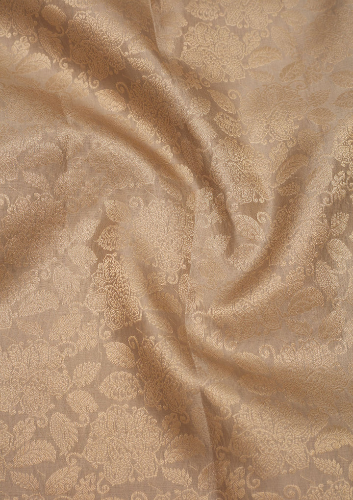 Light Brown Zariwork Pure Silk Saree