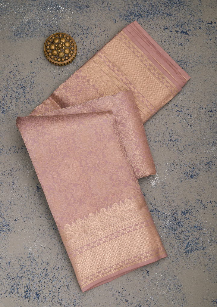 Light Grey Zariwork Pure Silk Saree