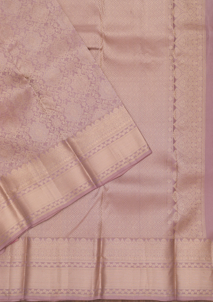 Light Grey Zariwork Pure Silk Saree