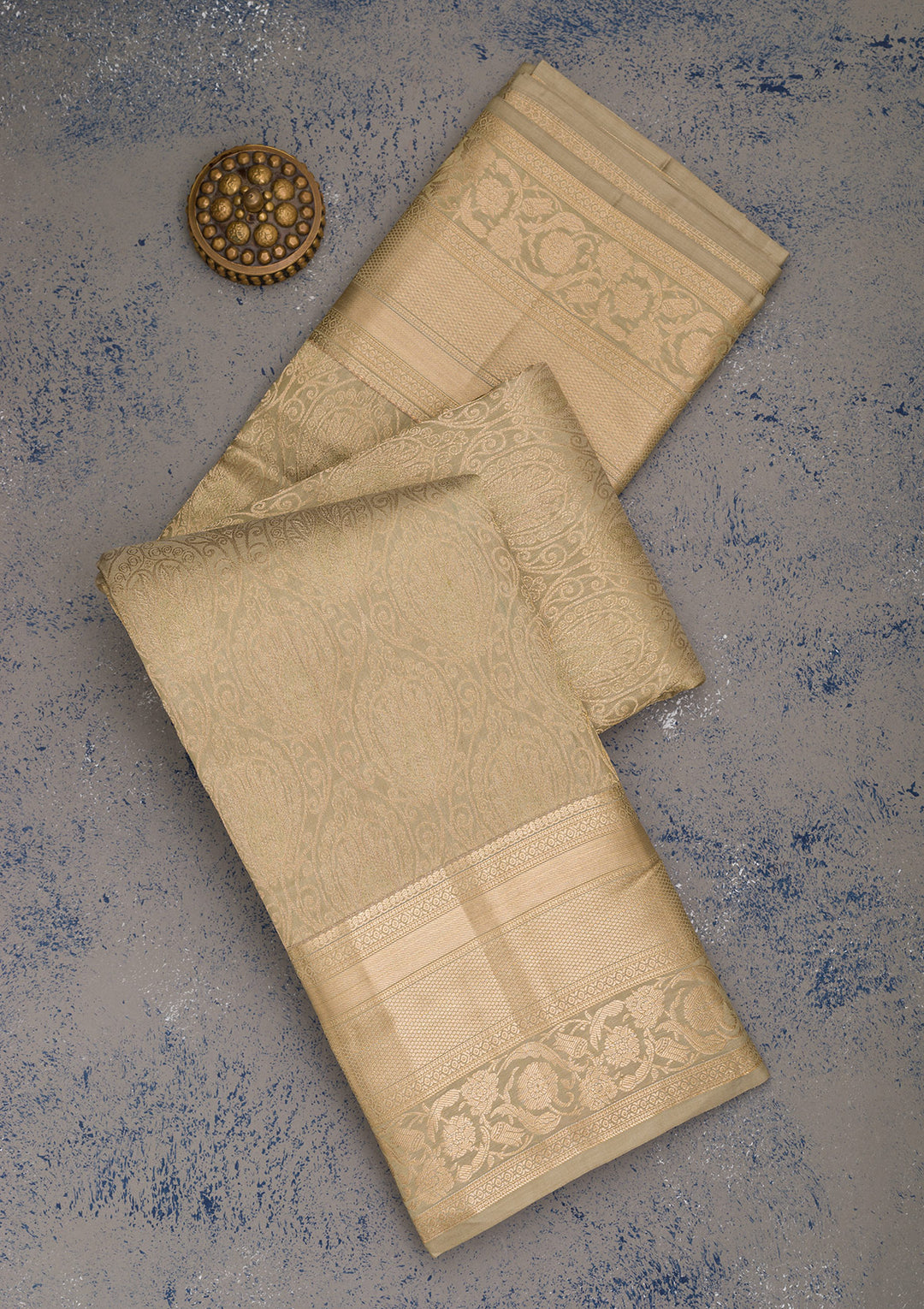Light Grey Zariwork Pure Silk Saree