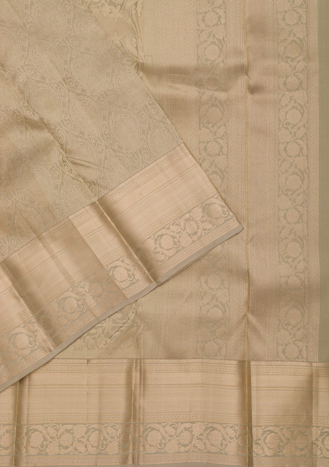 Light Grey Zariwork Pure Silk Saree