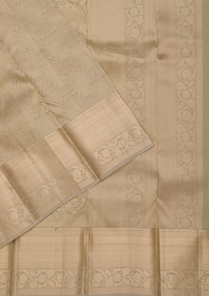 Light Grey Zariwork Pure Silk Saree