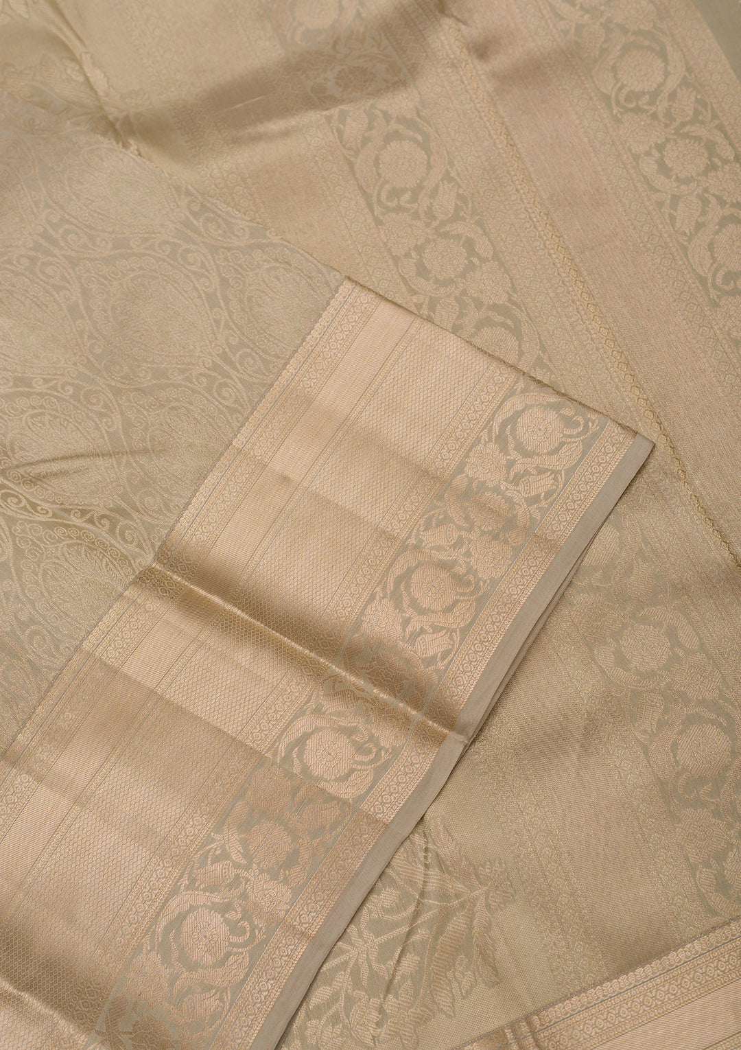 Light Grey Zariwork Pure Silk Saree