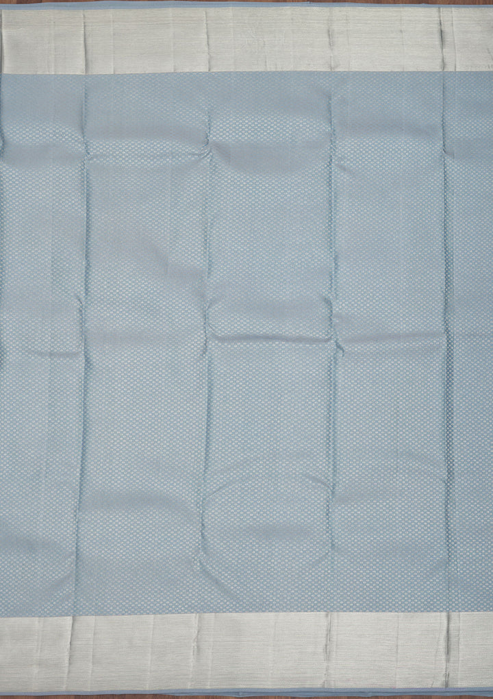 Light Grey Zariwork Pure Silk Saree