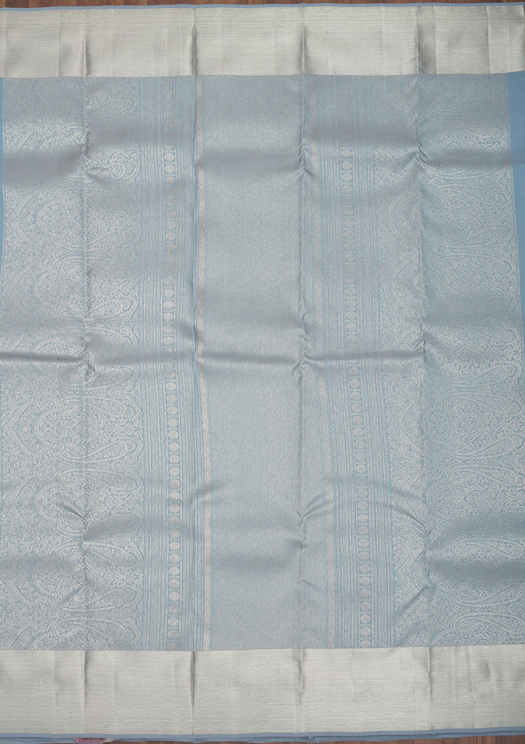 Light Grey Zariwork Pure Silk Saree