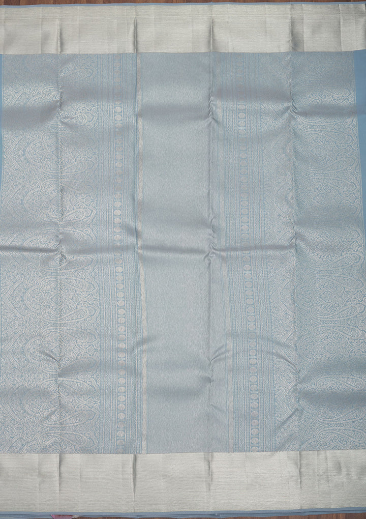 Light Grey Zariwork Pure Silk Saree