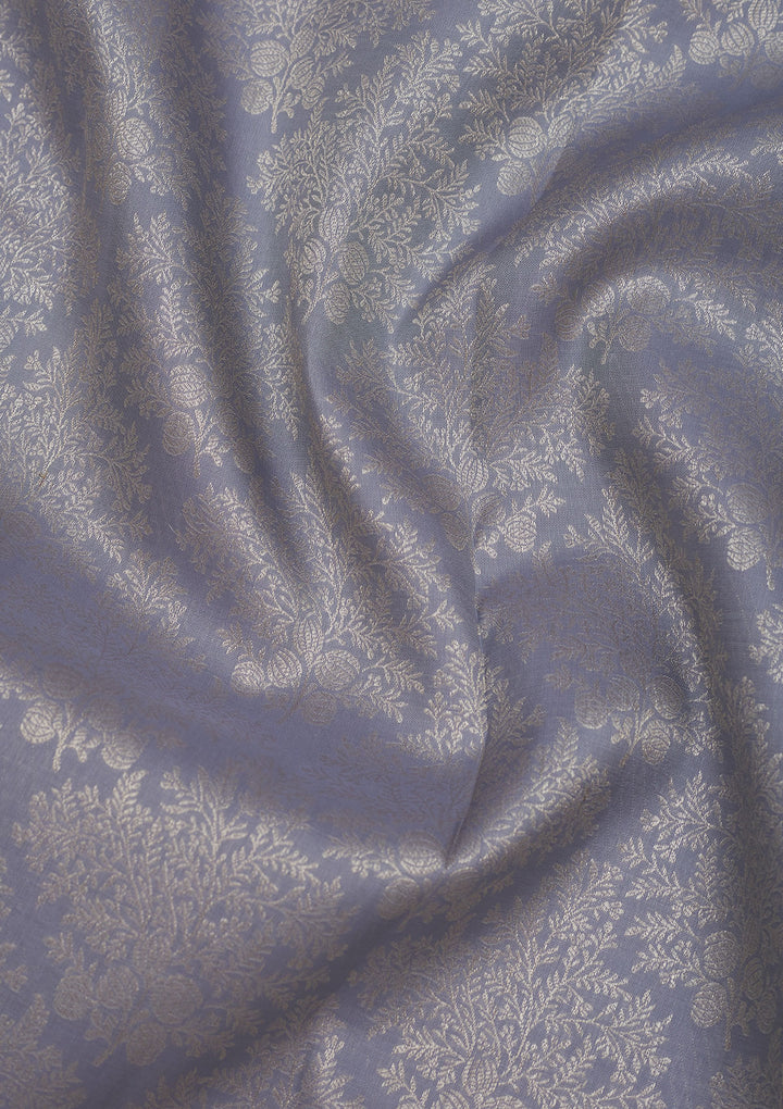 Grey Zariwork Pure Silk Saree