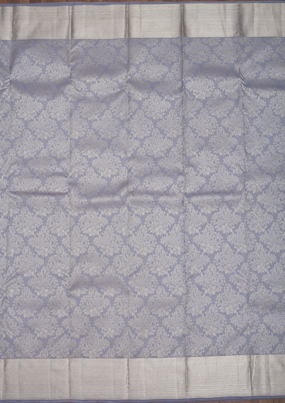 Grey Zariwork Pure Silk Saree
