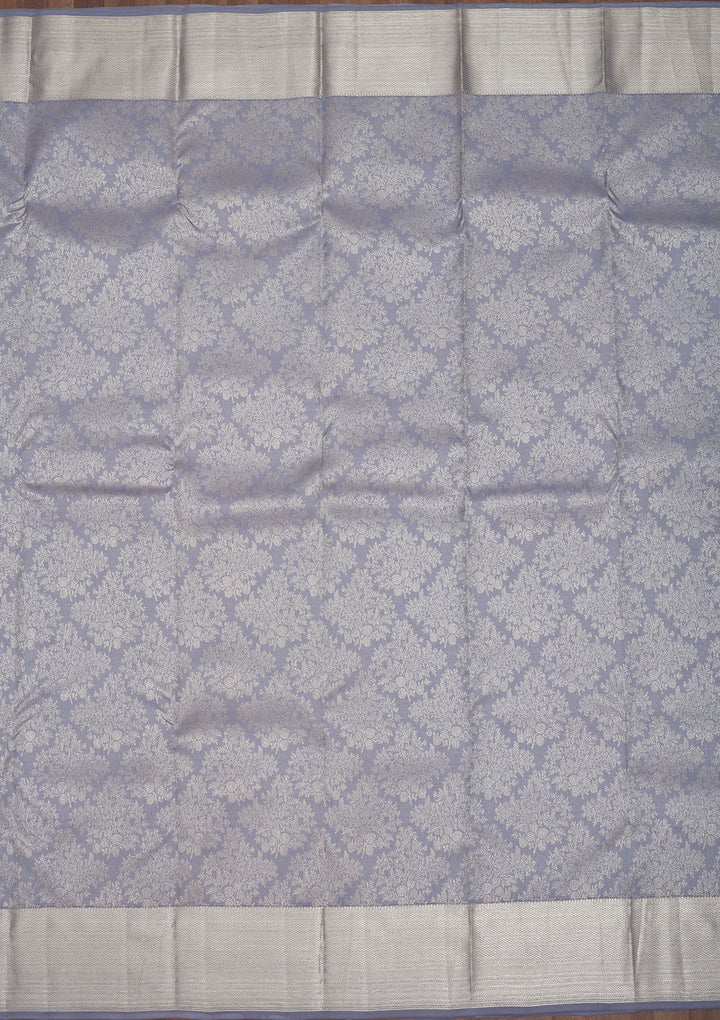 Grey Zariwork Pure Silk Saree