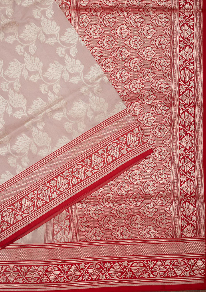 Light Grey Zariwork Pure Silk Saree