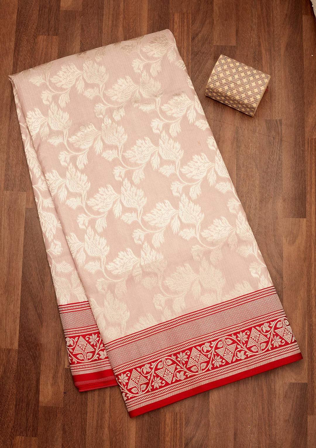 Light Grey Zariwork Pure Silk Saree