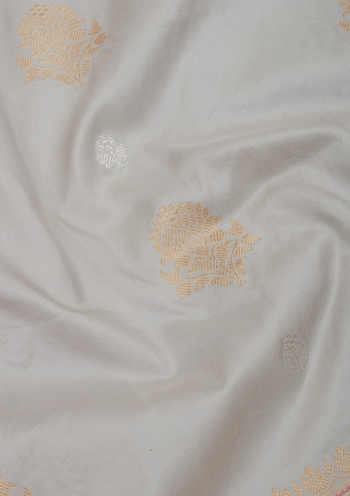 Light Grey Zariwork Pure Silk Saree