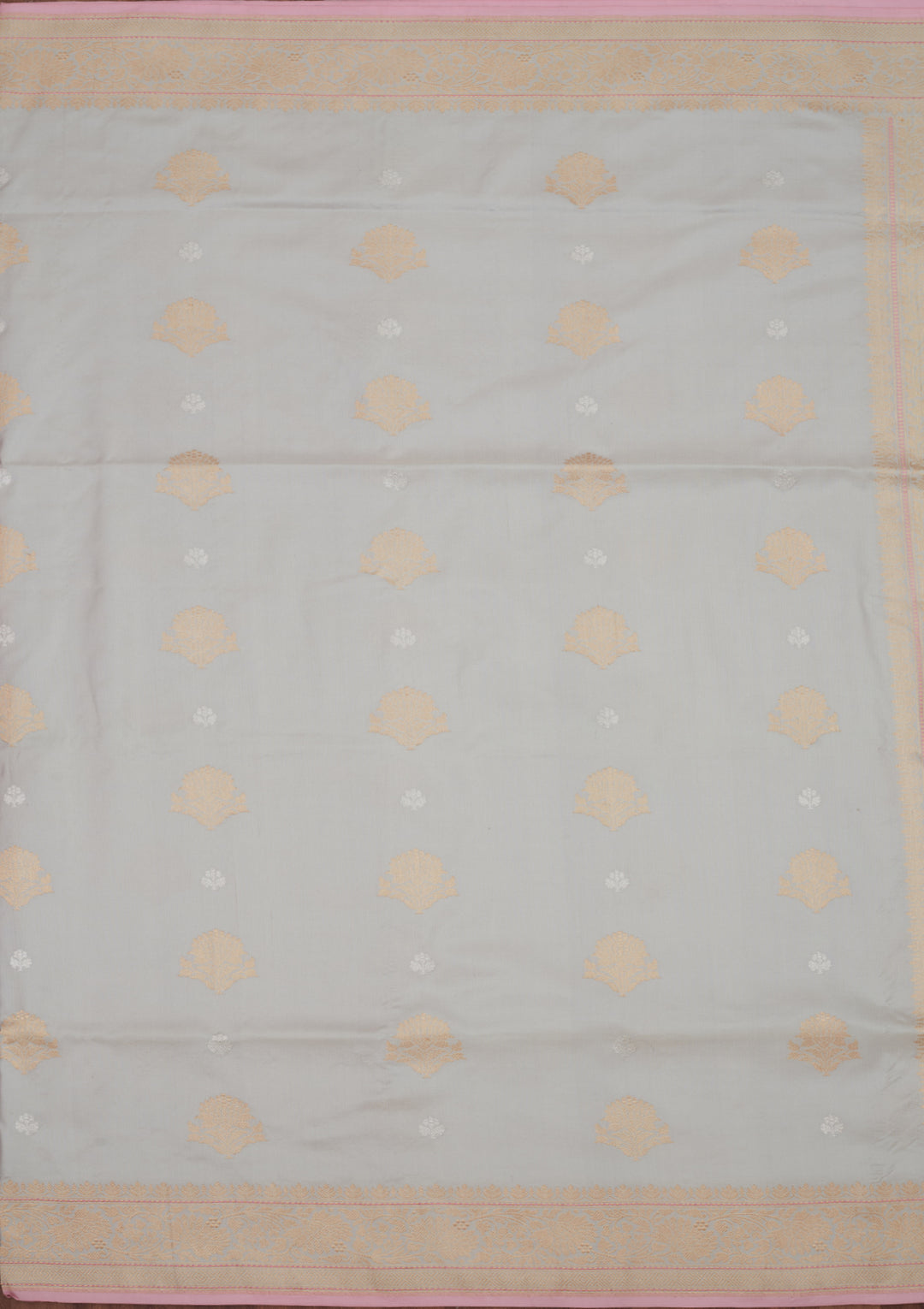 Light Grey Zariwork Pure Silk Saree