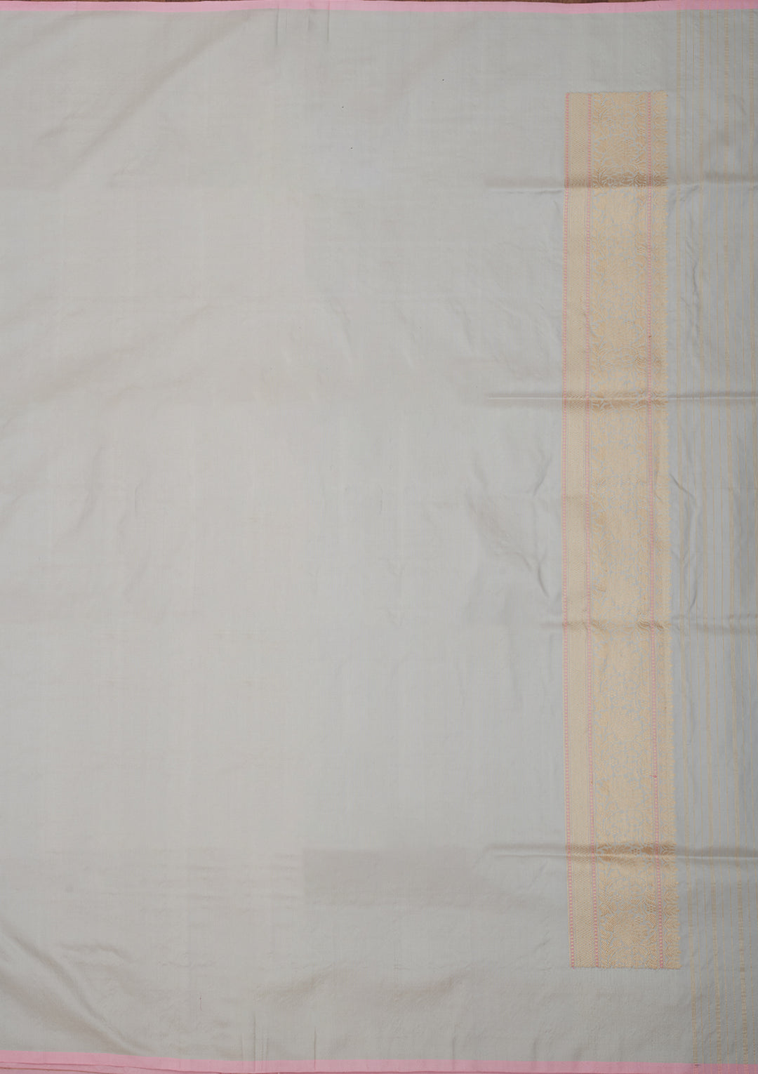 Light Grey Zariwork Pure Silk Saree